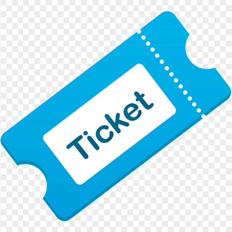 Blue Ticket Vector Flat Logo Icon PNG