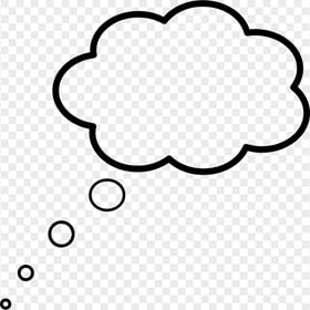 HD Black Outline Cartoon Thought Think Idea Cloud PNG