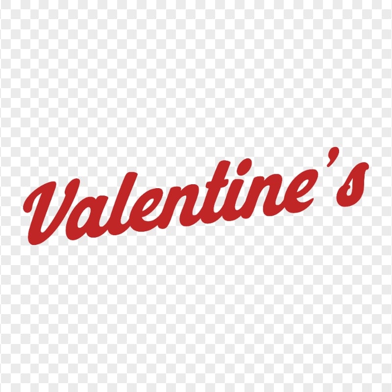 Valentine's Red Text Word PNG