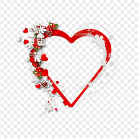HD Beautiful Valentine Heart With Flowers PNG