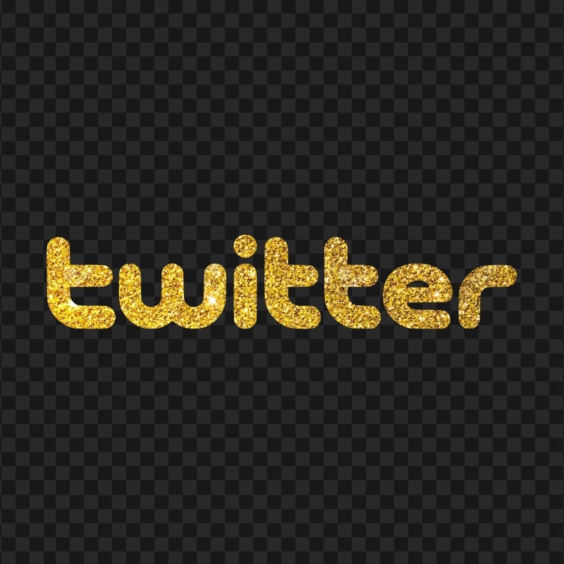 HD Twitter Gold Yellow Glitter Text Logo PNG