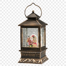 HD Christmas Santa Light Lantern Lamp Decor PNG