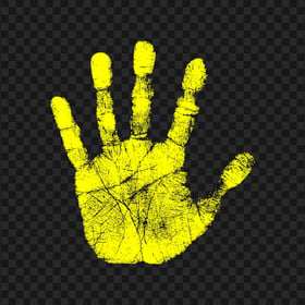 HD Yellow Real Single Hand Print PNG