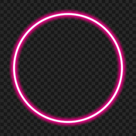 HD Pink Circle Glowing Neon Frame Border PNG