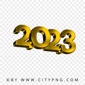 Download HD Yellow 2023 3D Text Logo New Year PNG