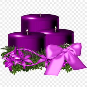 Download Purple Christmas Decoration Candles PNG