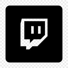 HD Black Twitch TV Square Outline Icon Transparent Background PNG