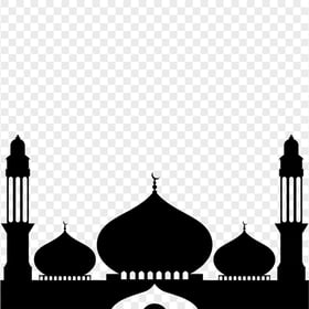 Arabic Islamic Black Silhouette Masjid Mosque