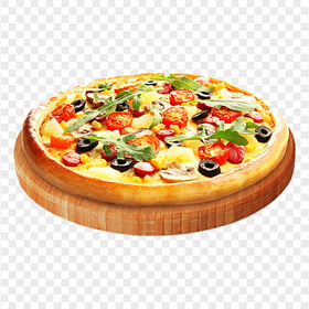 Rustic Vegetarian Pizza Hot Italian Food Transparent PNG