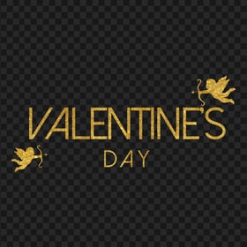 HD Gold Glitter Valentine's Day Logo Text PNG