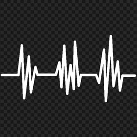 Heart Rate Pulse White Icon PNG