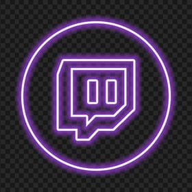 Neon Purple Twitch App Round Icon PNG