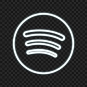 Spotify White Neon Logo Sign PNG