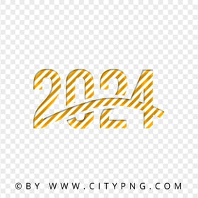 Yellow 2024 Candy Style Creative Text Design PNG