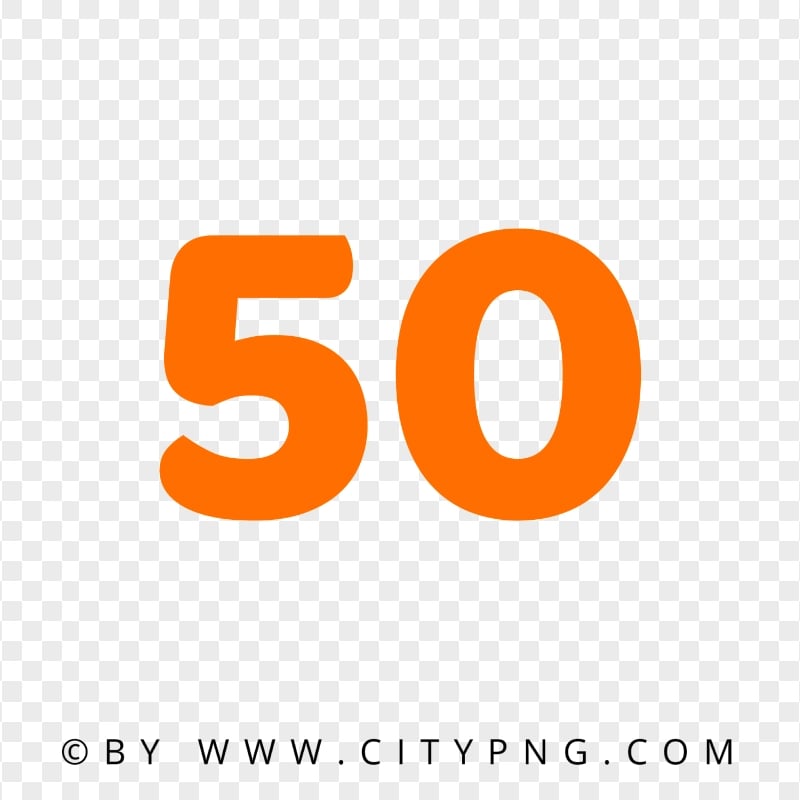 Transparent Orange 50 Text Number