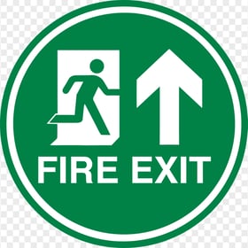HD Round Green Exit Fire Escape Sign PNG