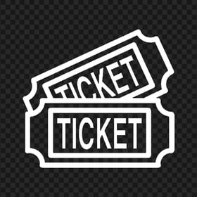 Transparent HD White Outline Ticket Pass Icon