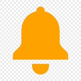 Orange Notification Bell Icon PNG