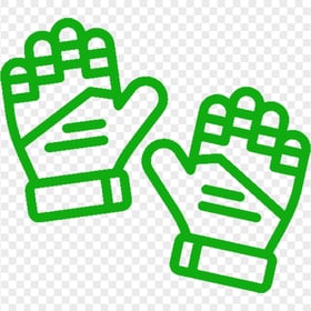 Green Goalkeeper Gloves Outline Icon Transparent PNG