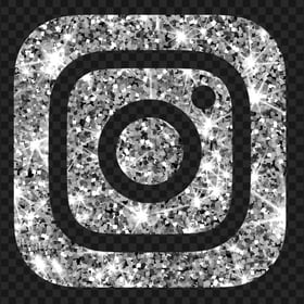 HD Silver Glitter Square Instagram Logo Icon PNG
