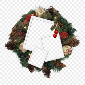 Christmas Garland Wreath With Pictures Frames