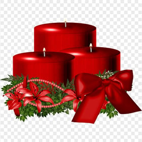 FREE Red Christmas Candles Illustration PNG