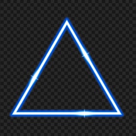 HD Blue Glowing Triangle Neon Transparent Background
