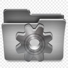 Metal Gray Cog Gear Folder Icon