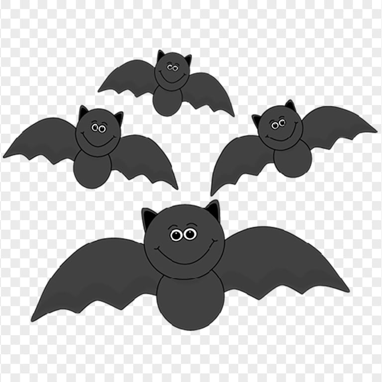 Group Of Baby Bats Cartoon Clipart Vector