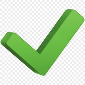 HD 3D Green Check Mark True Correct Icon Symbol PNG
