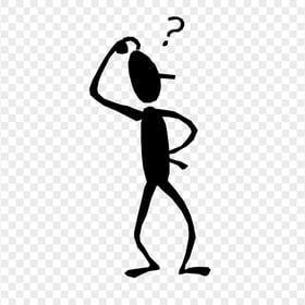 Black Stick Figure Man Clipart Question Mark PNG