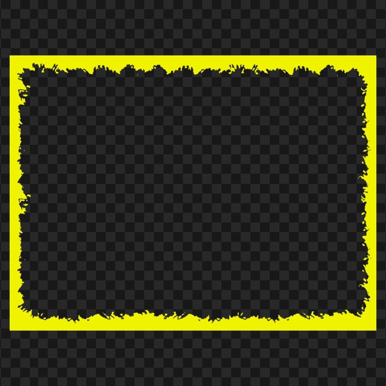 Grunge Rectangle Yellow Frame Transparent Background