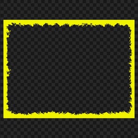 Grunge Rectangle Yellow Frame Transparent Background