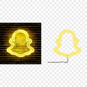 HD Snapchat Yellow Neon Glowing Logo PNG
