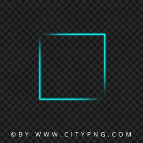 Aesthetic Neon Blue Green Square Frame PNG Image