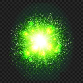 HD Green Energy Glowing Light Blast Ball Explosion PNG