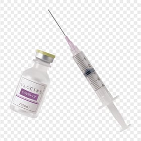Covid Corona Vaccine Bottle With Syringe Illustration