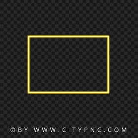 Yellow Rectangle Neon Frame PNG Image
