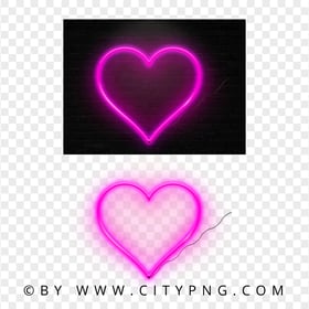 HD Aesthetic Realistic Neon Pink Heart Love Valentine Day PNG