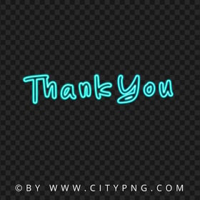 Thank You Blue Neon Text Sign Logo HD PNG