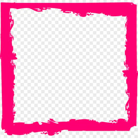 HD Pink Brush Stroke Grunge Square Frame PNG