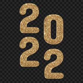 HD Gold Glitter Creative 2022 Text Design PNG