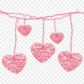Valentine Love Hanging Hearts Download PNG
