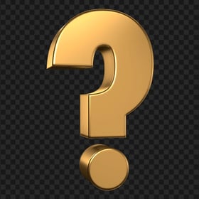 HD Question Mark Icon 3D Gold Style PNG