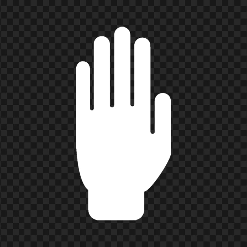 HD White Stop Hand Silhouette Icon Symbol PNG