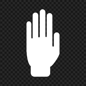 HD White Stop Hand Silhouette Icon Symbol PNG