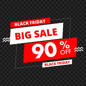 HD Black Friday Big Sale 90% Off Sale Sign PNG