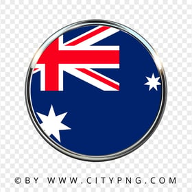 Australia Round Metal Framed Flag Icon HD PNG