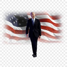 HD Joe Biden President Of US With Flag PNG