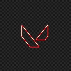 HD Valorant Light Red Neon Symbol Sign Logo PNG